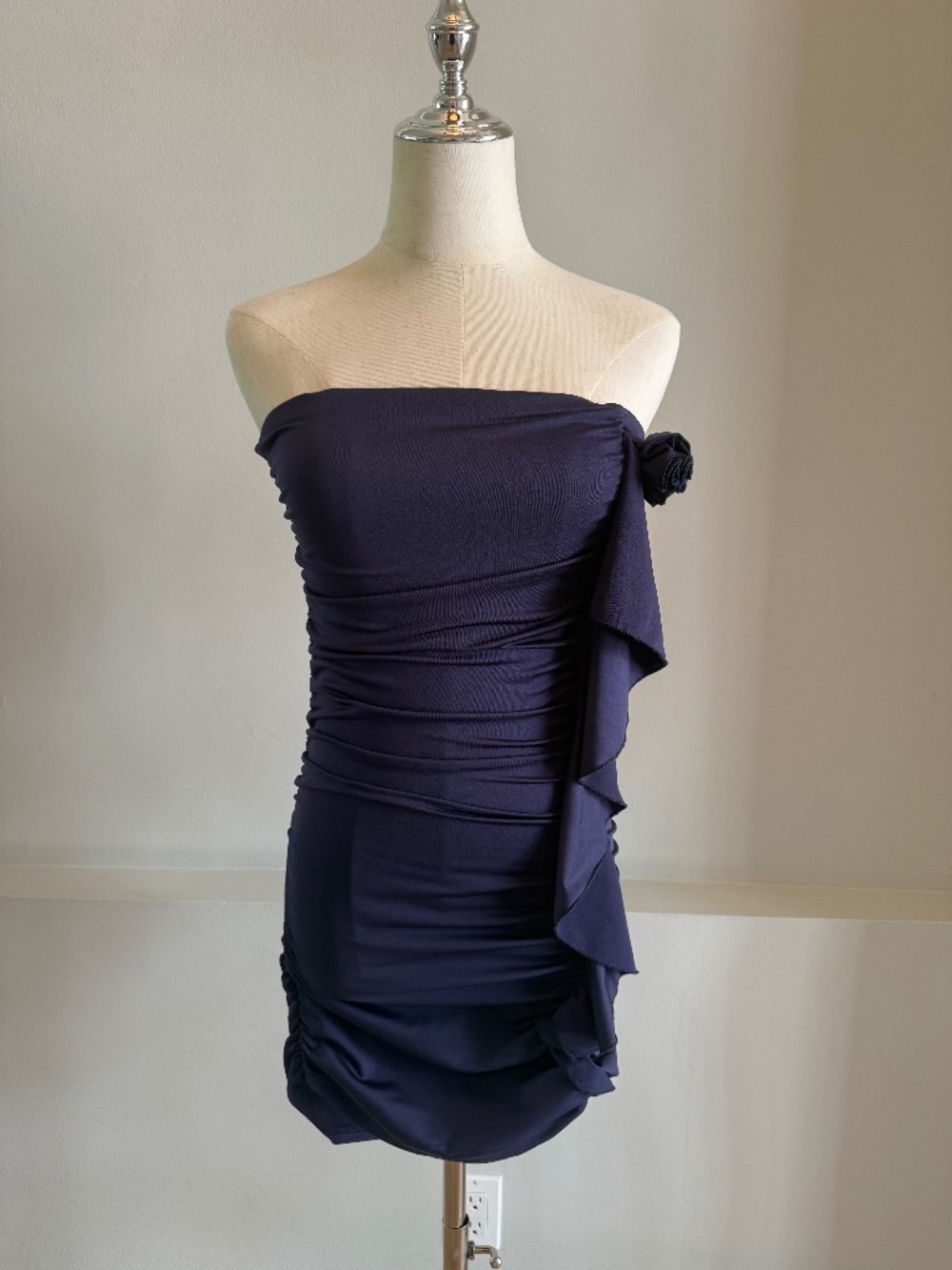 Strapless Mini Dress Navy Blue